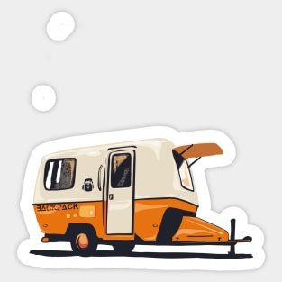 Armadillo retro travel trailer camping poster Sticker